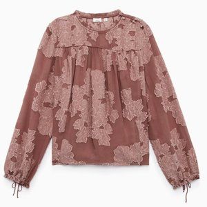 Wilfred Lourdes Blouse Mauve Floral Ruffled